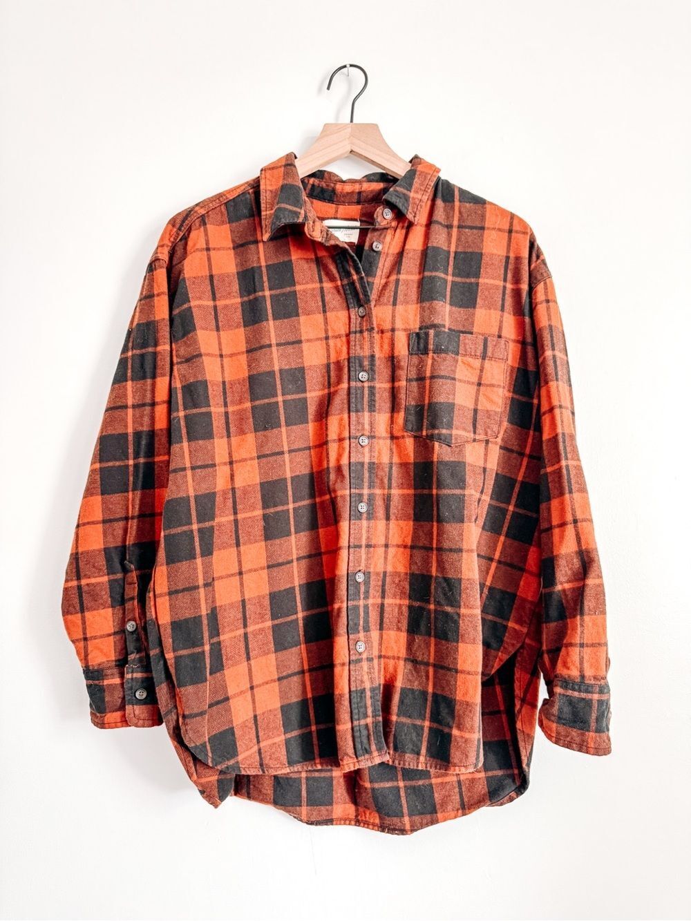 Universal Thread Red and Black Plaid Oversized Cotton Flannel Shirt M